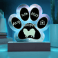 7" Acrylic Paw Print Plaque - Pekingese - Custom Lap Dog Name Sign, Gotcha Day Gift for Fluffy Regal Breed, Personalized Pet Decor
