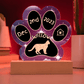 Raas Cat Gotcha Day Plaque - Personalized 7" LED Acrylic Paw Print Memory Keepsake
