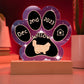 Ragdoll cat gotcha day gift - personalized 7" acrylic paw print plaque