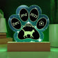 Serengeti Cat Gotcha Day Plaque - Personalized 7" LED Acrylic Paw Print Pet Gift