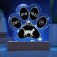 Serengeti Cat Gotcha Day Plaque - Personalized 7" LED Acrylic Paw Print Pet Gift