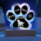 7" Acrylic Paw Print Plaque - Sheepadoodle - Cute Gotcha Day Gift for Sheepadoodle Families