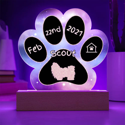 7" Acrylic Paw Print Plaque - Shih Tzu - Personalized Rescue Gift for Shih Tzu Owners & Dog Lovers