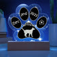 Siamese Cat Gotcha Day Plaque - Personalized 7" LED Acrylic Paw Print Adoption Gift