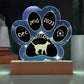 Siamese Cat Gotcha Day Plaque - Personalized 7" LED Acrylic Paw Print Adoption Gift