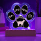Siamese Cat Gotcha Day Plaque - Personalized 7" LED Acrylic Paw Print Adoption Gift