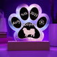 7" Acrylic Paw Print Plaque - Tibetan Spaniel - Personalized Dog Keepsake for Tibetan Spaniel Parents