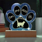 York Chocolate Cat Gotcha Day Plaque - Personalized 7" LED Acrylic Paw Print Adoption Gift