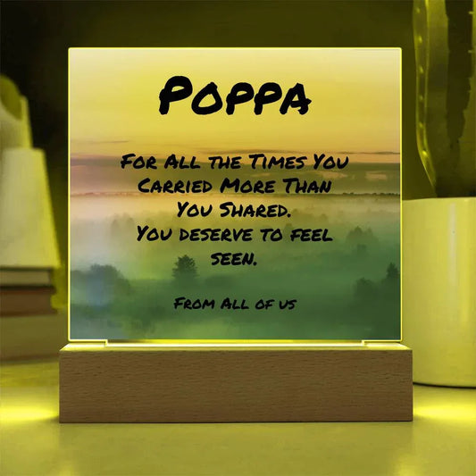 Shop our 7 acrylic square plaque for all the times you carried more featuring the Battery Powered LED Base style option from MySisterIsASurvivor.
