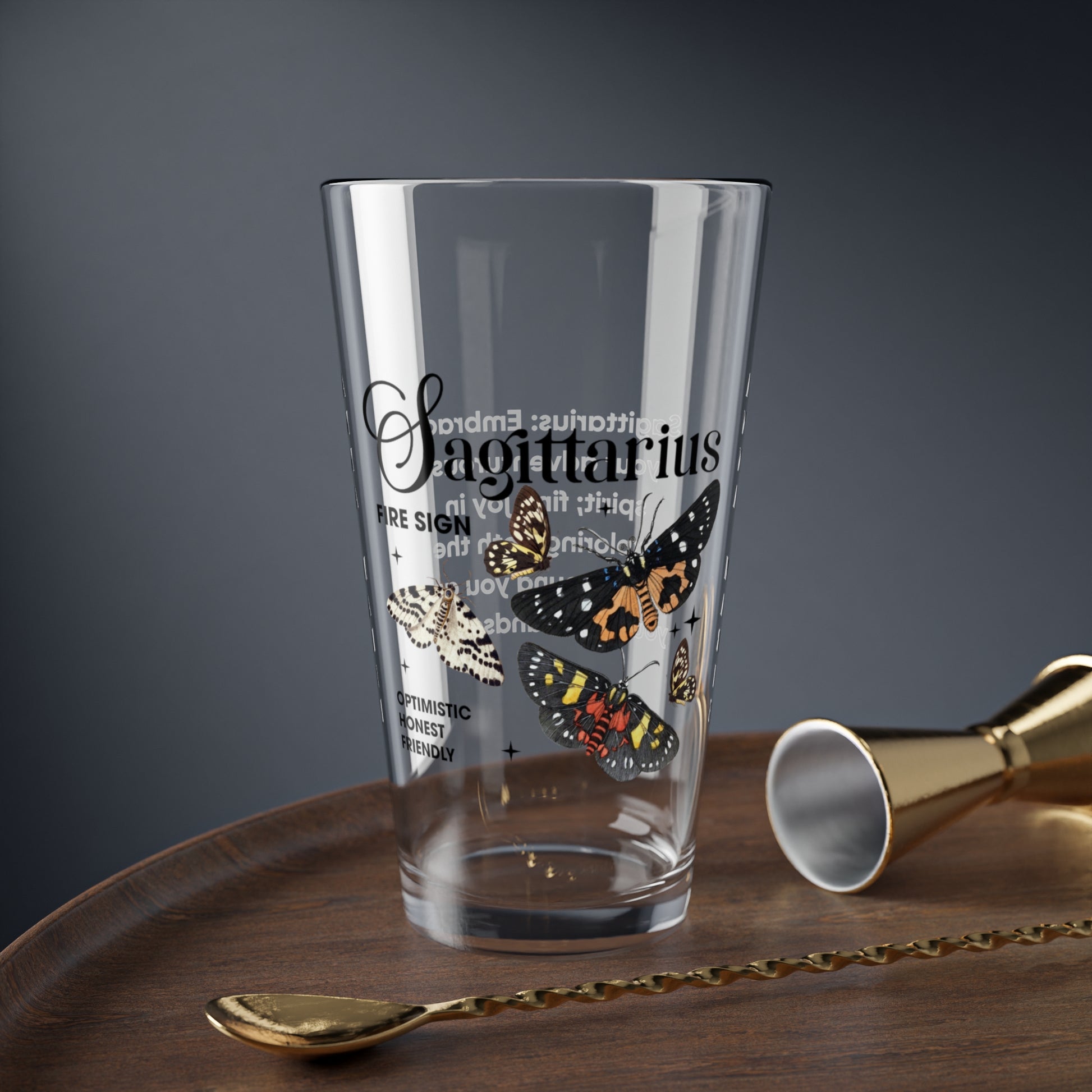 Sagittarius Zodiac Pint Glass 16oz, Astrology Drinkware, Horoscope Gift, Zodiac Glass, Birthday Gift, Cosmic Glassware, Astrology Themed Drinkware