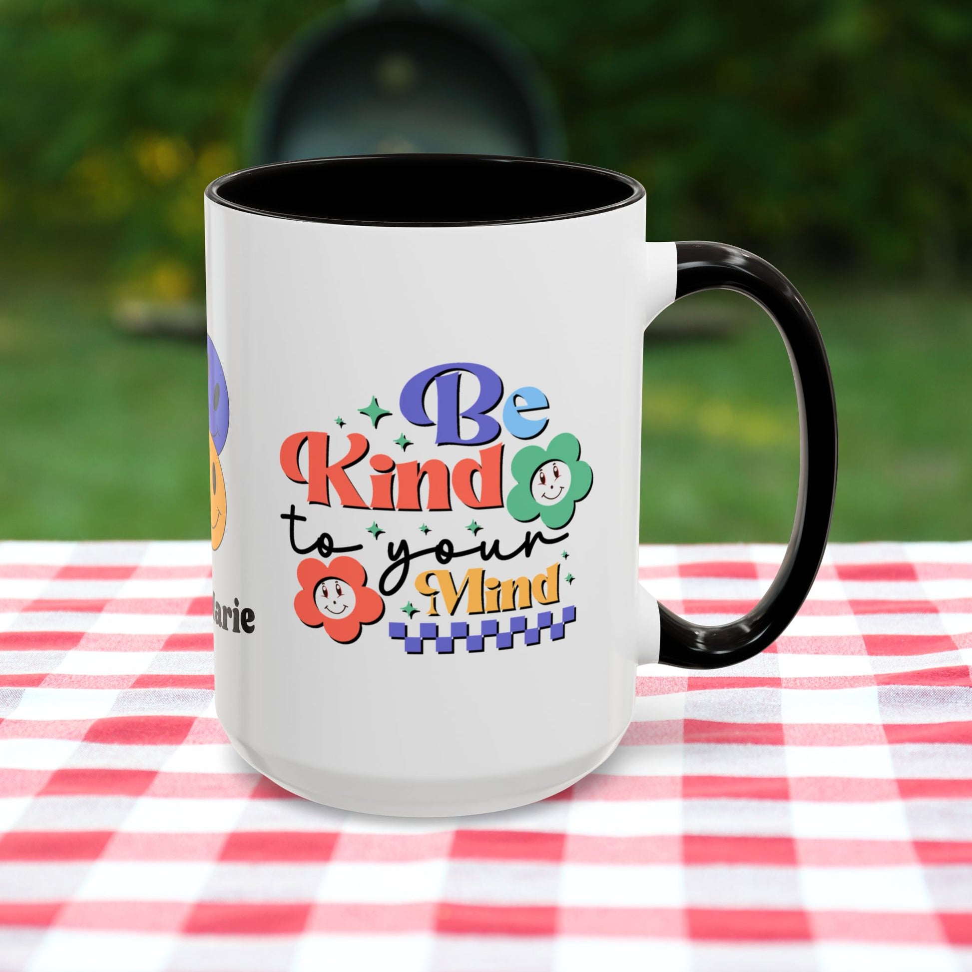 Be Kind to Your Mind - Personalized Retro Mental Wellness Mug for Mental Health Awareness & Self-Care