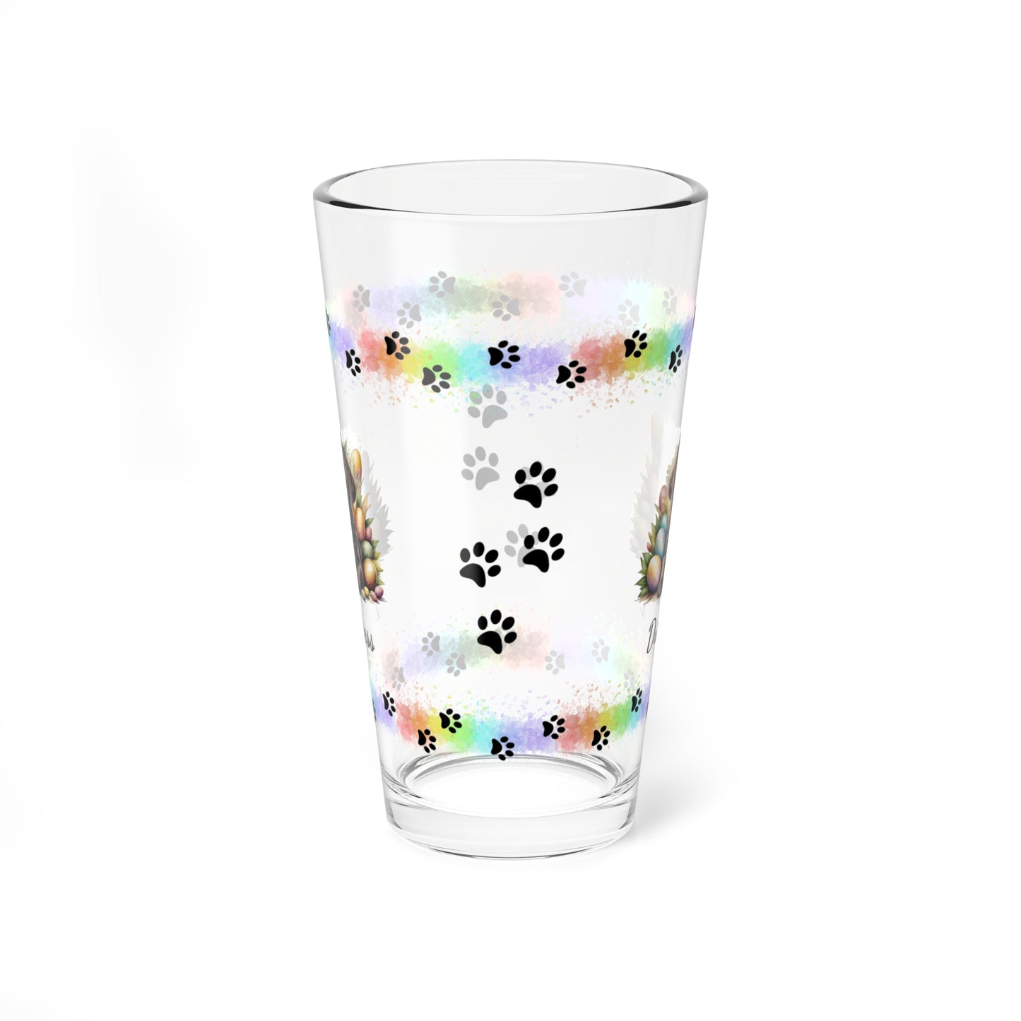 Chocolate Labrador Personalized Easter Puppy 16oz Pint Glass - Custom Dog Design, Mental Health Gift, Easter Décor, and Festive Celebrations