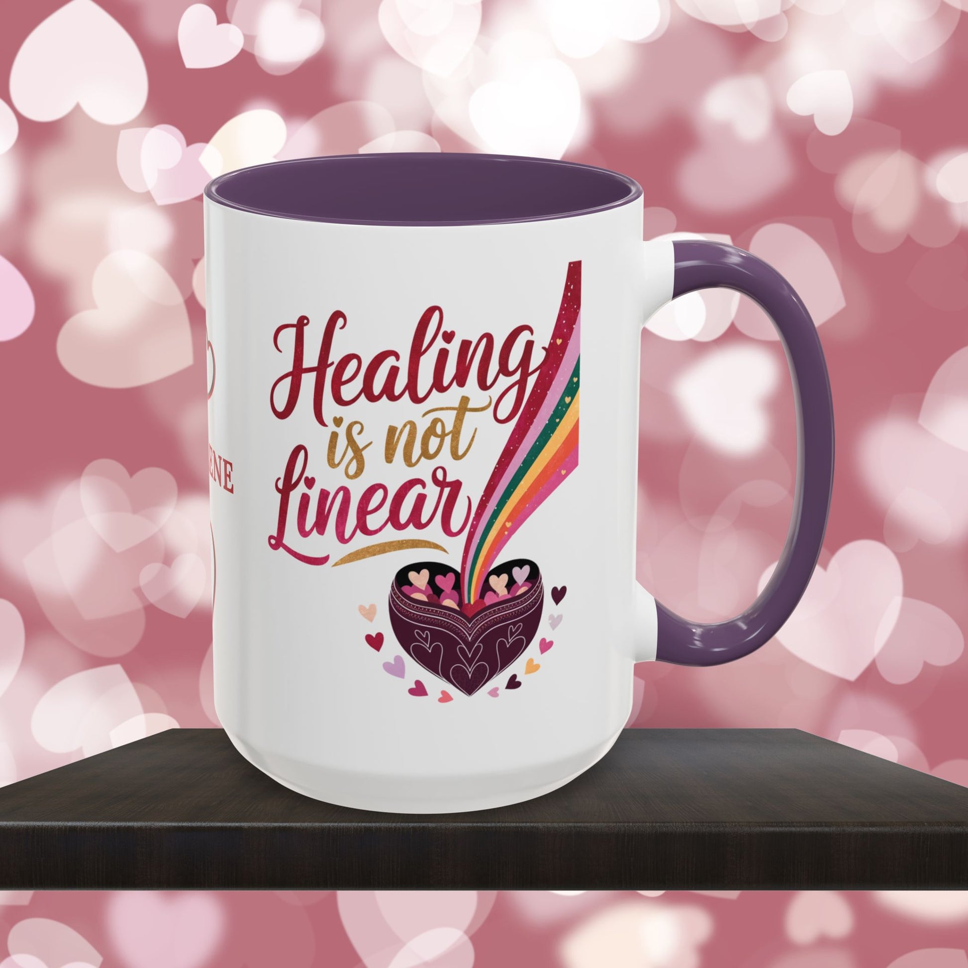 Healing is Not Linear: Personalized Valentine's Day Affirmation Mug – Inspiring Positivity and Emotional Wellness, 11oz or 15oz
