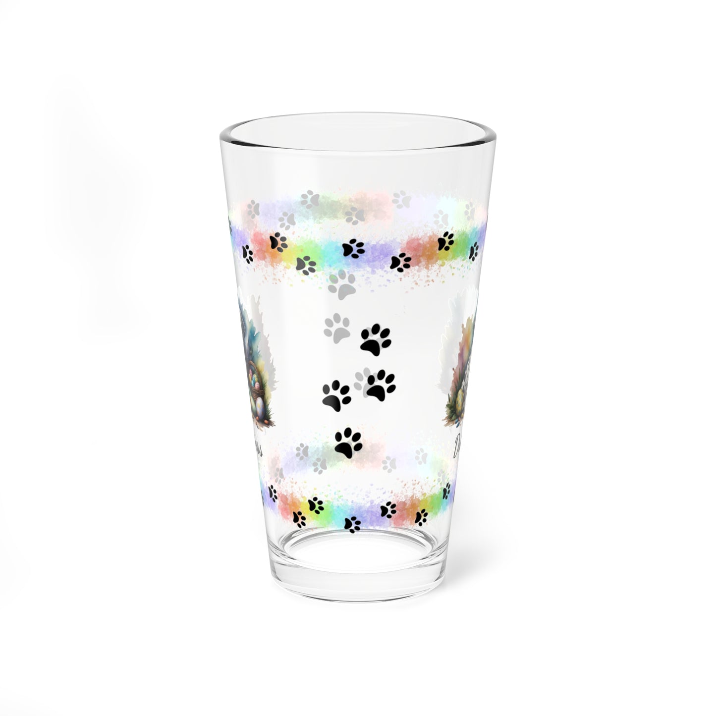 Dalmatian Personalized Easter Puppy 16oz Pint Glass - Custom Dog Design, Mental Health Gift, Easter Décor, and Festive Celebrations