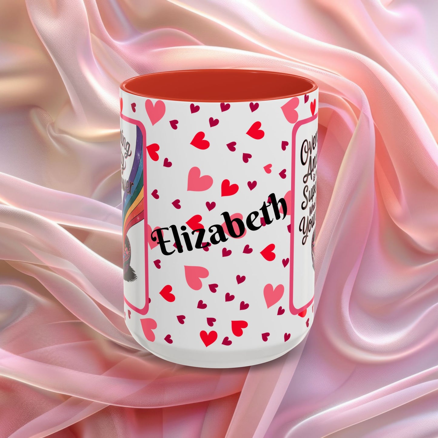 Overcoming Anxiety Valentines mug with soothing affirmation, Valentine coffee cup for reassurance