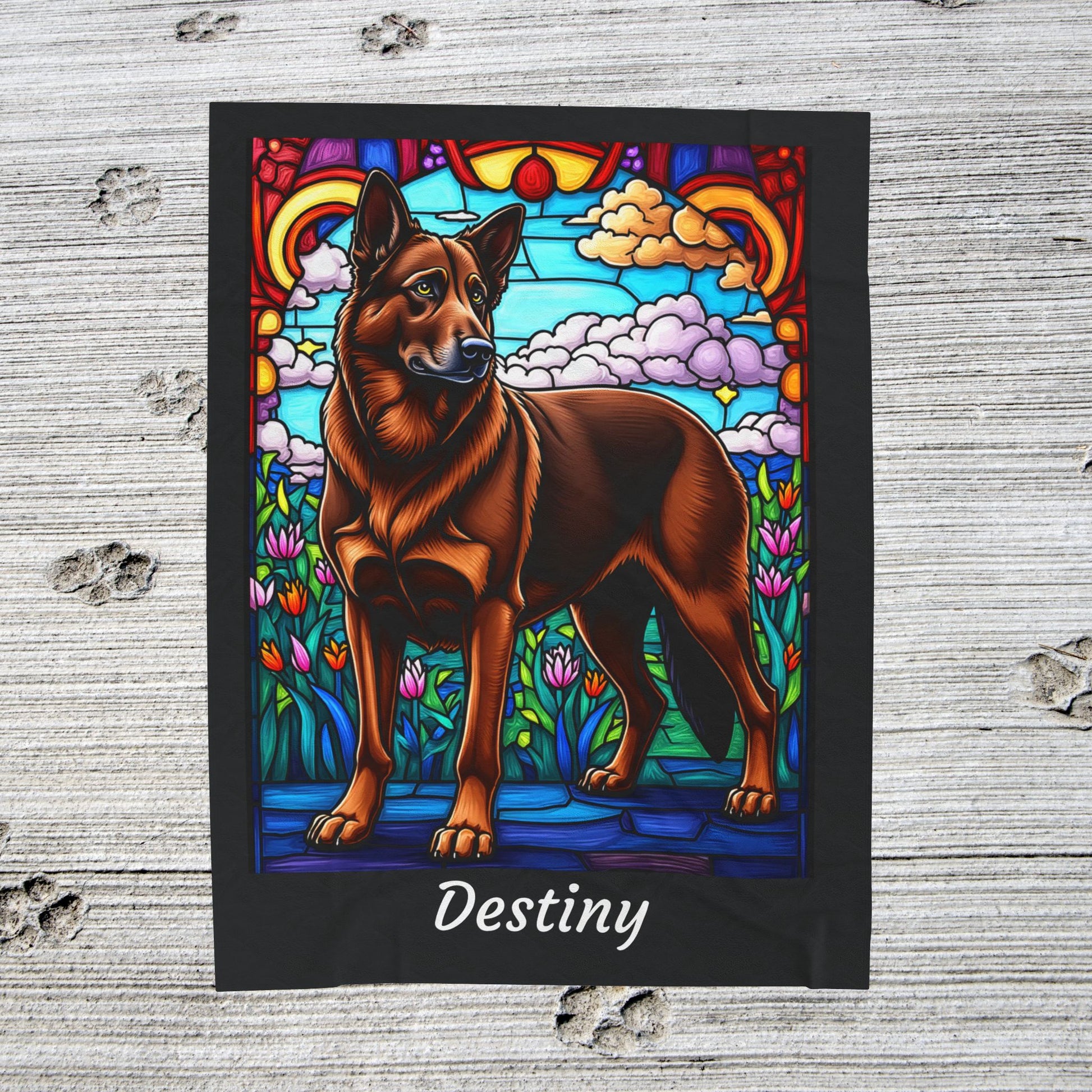 German Shepherd Liver Coat Blanket, Personalized Dog Lover Throw, Custom Gift for Dog Owners