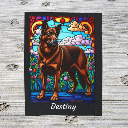 German Shepherd Liver Coat Blanket, Personalized Dog Lover Throw, Custom Gift for Dog Owners