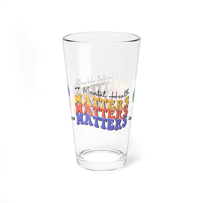 Mental Health Matters retro pint glass with clear personalized mental health quote