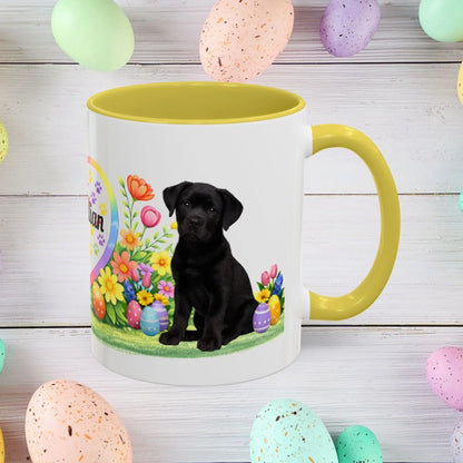 Shop our rottweiler black puppy easter mug featuring the 15oz style option from MySisterIsASurvivor.
