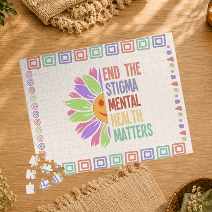 End the Stigma - Mental Health Matters Affirmation Puzzle Gift for Survivors and Puzzle Lovers