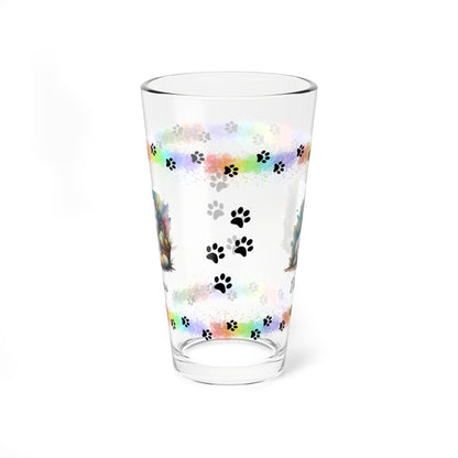 Pitbull (White) Personalized Easter Puppy 16oz Pint Glass - Custom Dog Design, Mental Health Gift, Easter Décor, and Festive Celebrations