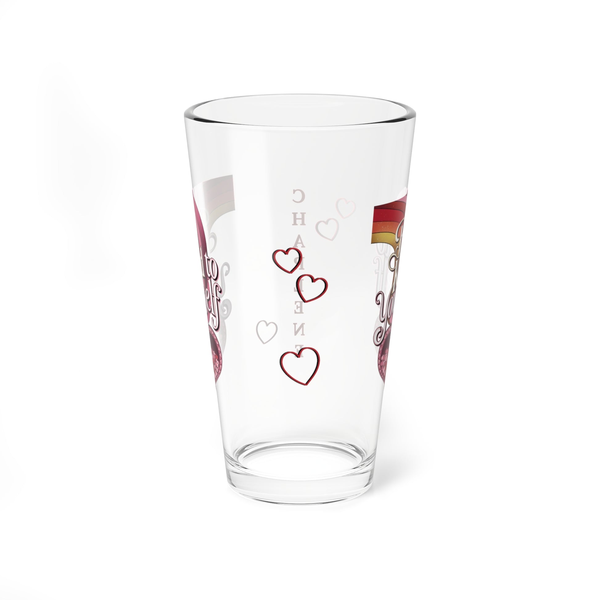 Be Kind To Yourself: Personalized Valentine's Day Affirmation Pint Glass – Valentine's Day Self-Care Gift, Mindful Positivity Drinkware