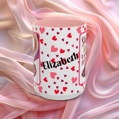 Stay Kind To Your Mind Valentines mug promoting mindfulness and balance, Valentine themed coffee cup