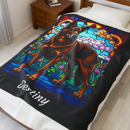 German Shepherd Liver Coat Blanket, Personalized Dog Lover Throw, Custom Gift for Dog Owners