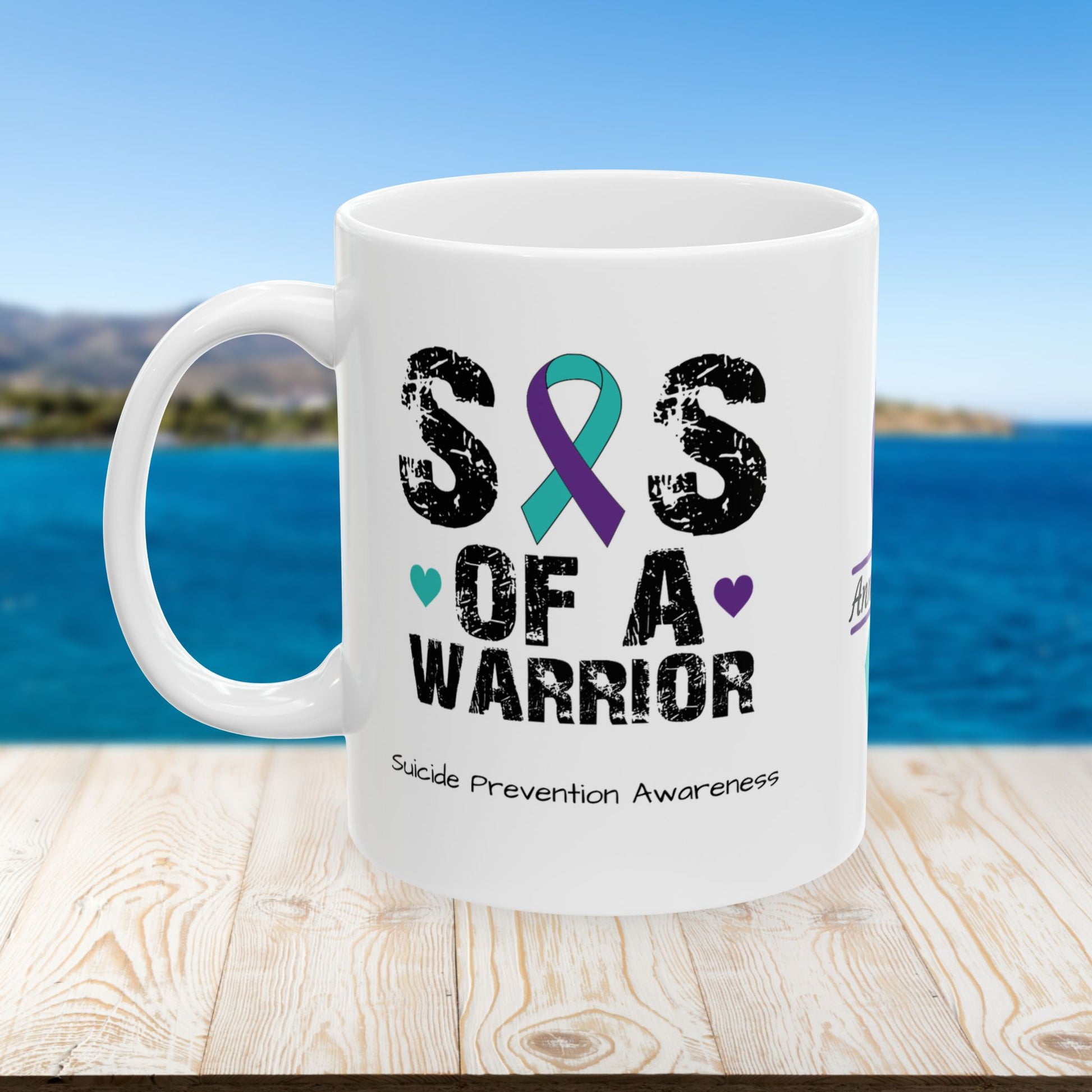Sis of a Warrior - Personalized Suicide Prevention Awareness Gift, Empowerment and Resilience Ceramic Mug, Support for Survivors