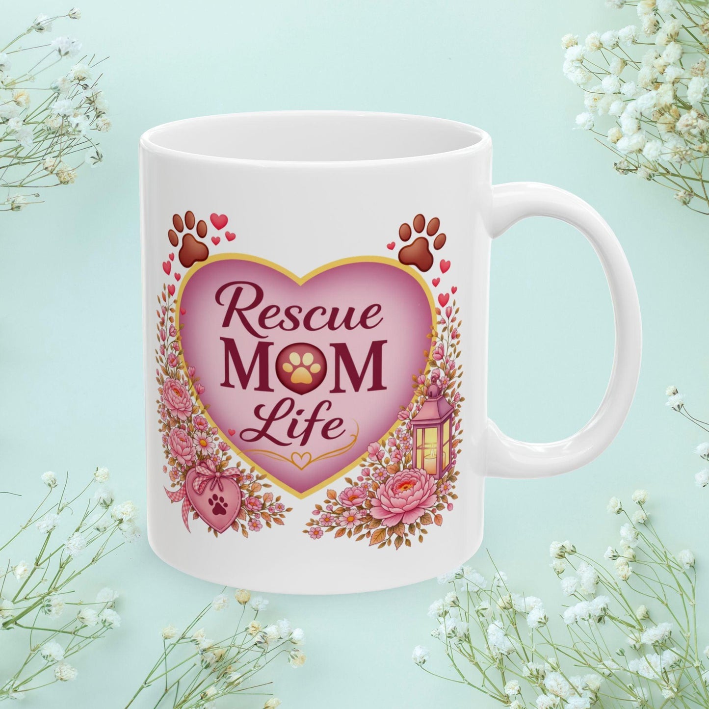 Shop our premium rescue mom life fur mom mug from MySisterIsASurvivor.