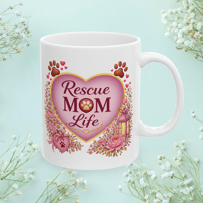 Shop our premium rescue mom life fur mom mug from MySisterIsASurvivor.