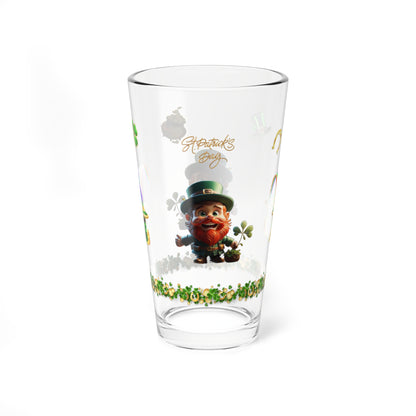 Leprechaun Glee: Mindful St. Patrick's Day 16oz Pint Glasses - Festive Design for Positivity & Wellness