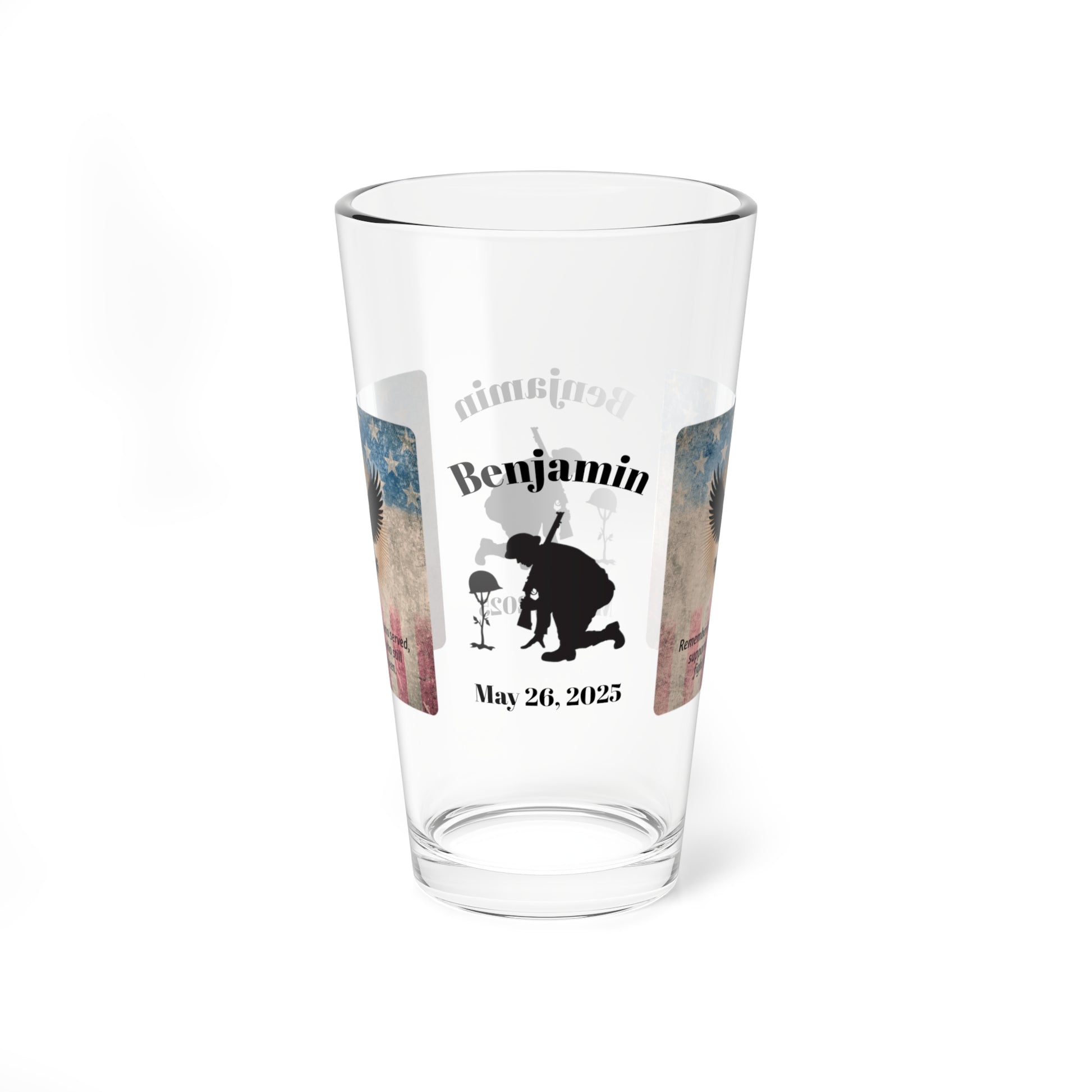 Personalized Memorial Day Pint Glass - "Remembering Those Who Served", PTSD Awareness Gift for Veterans & Memorial Days