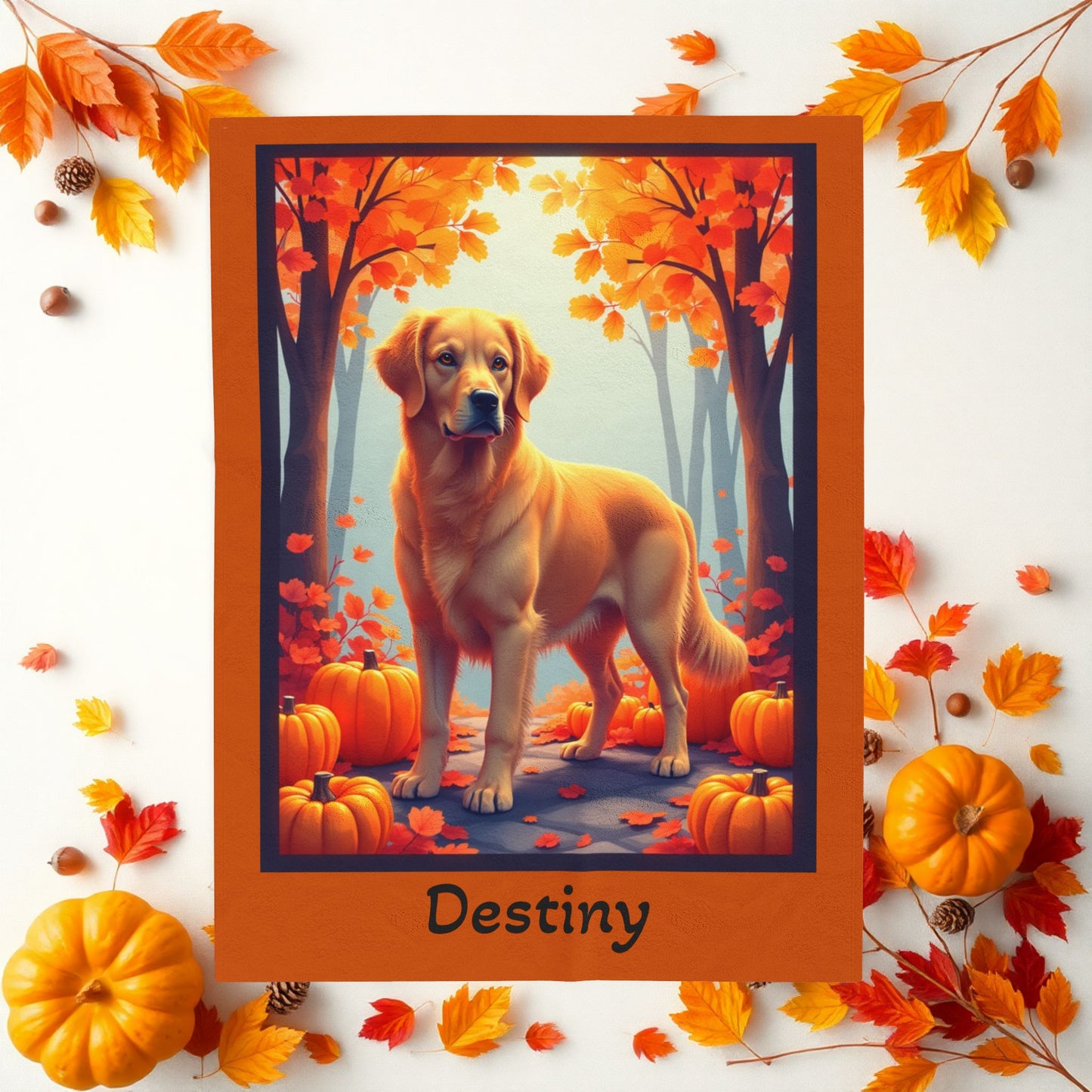 Golden Retriever velveteen plush blanket, personalized dog throw for Retriever owners - MySisterIsASurvivor