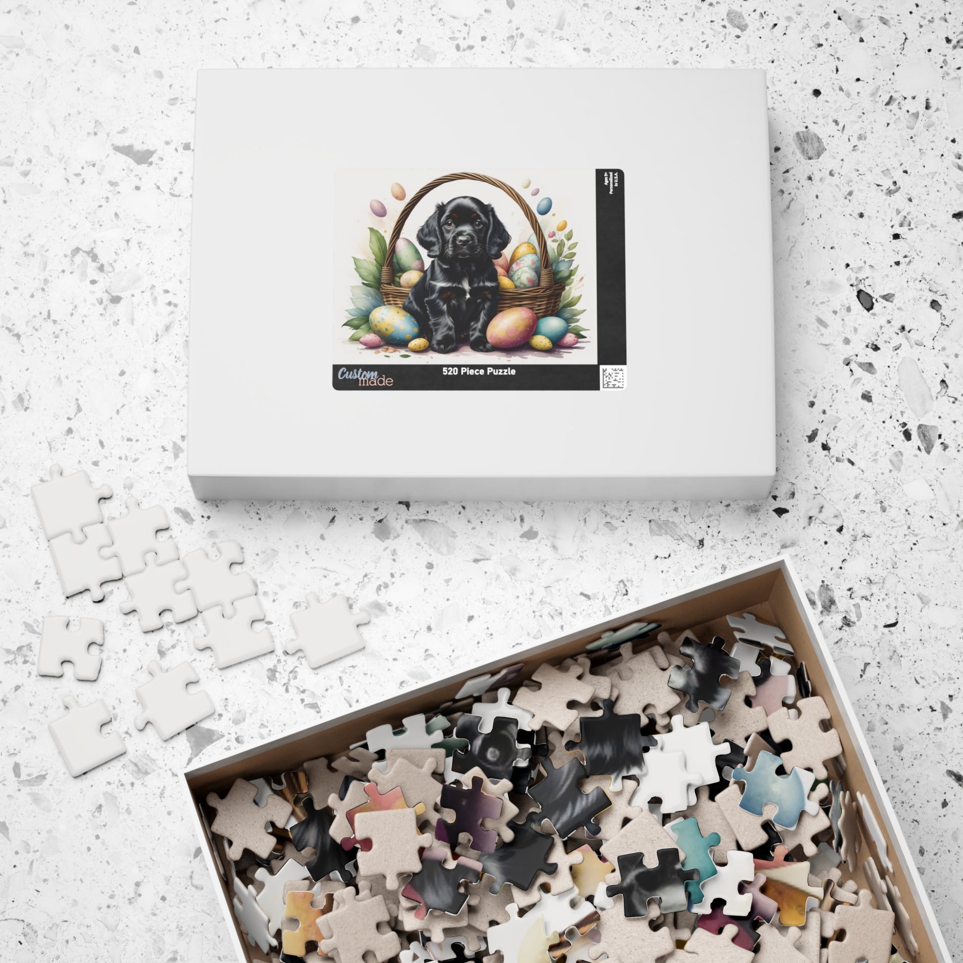Cocker Spaniel (Black) Easter Puppy Puzzle - Dog Lovers, Mental Health Benefits, Holiday Fun, Mindfulness, Stress Relief, Festive Gift