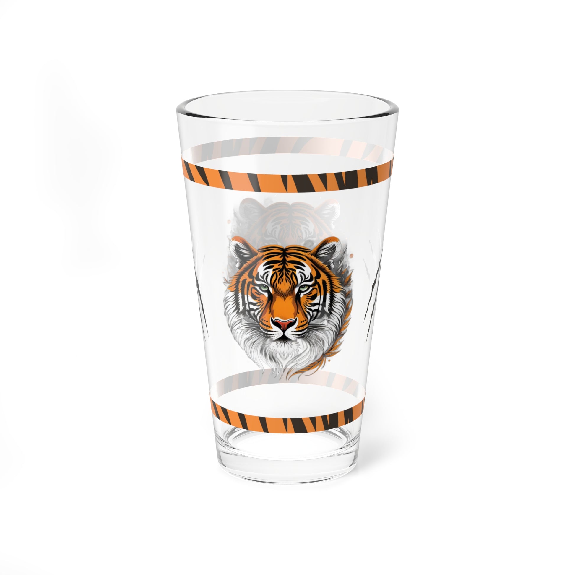 Bold Resilience 16oz Tiger Pint Glass - Inspiring Strength, Courage, and Empowerment