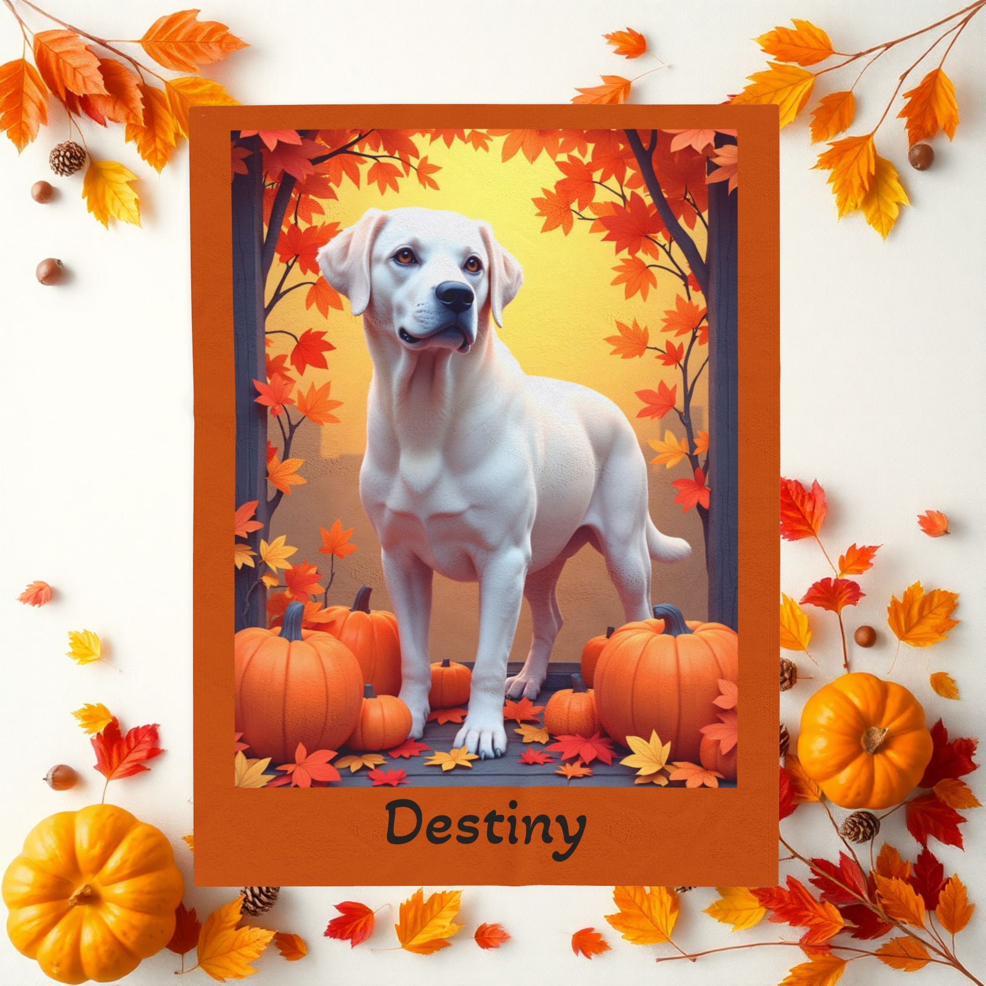 White Labrador Retriever velveteen plush blanket, personalized dog throw for white lab parents - MySisterIsASurvivor
