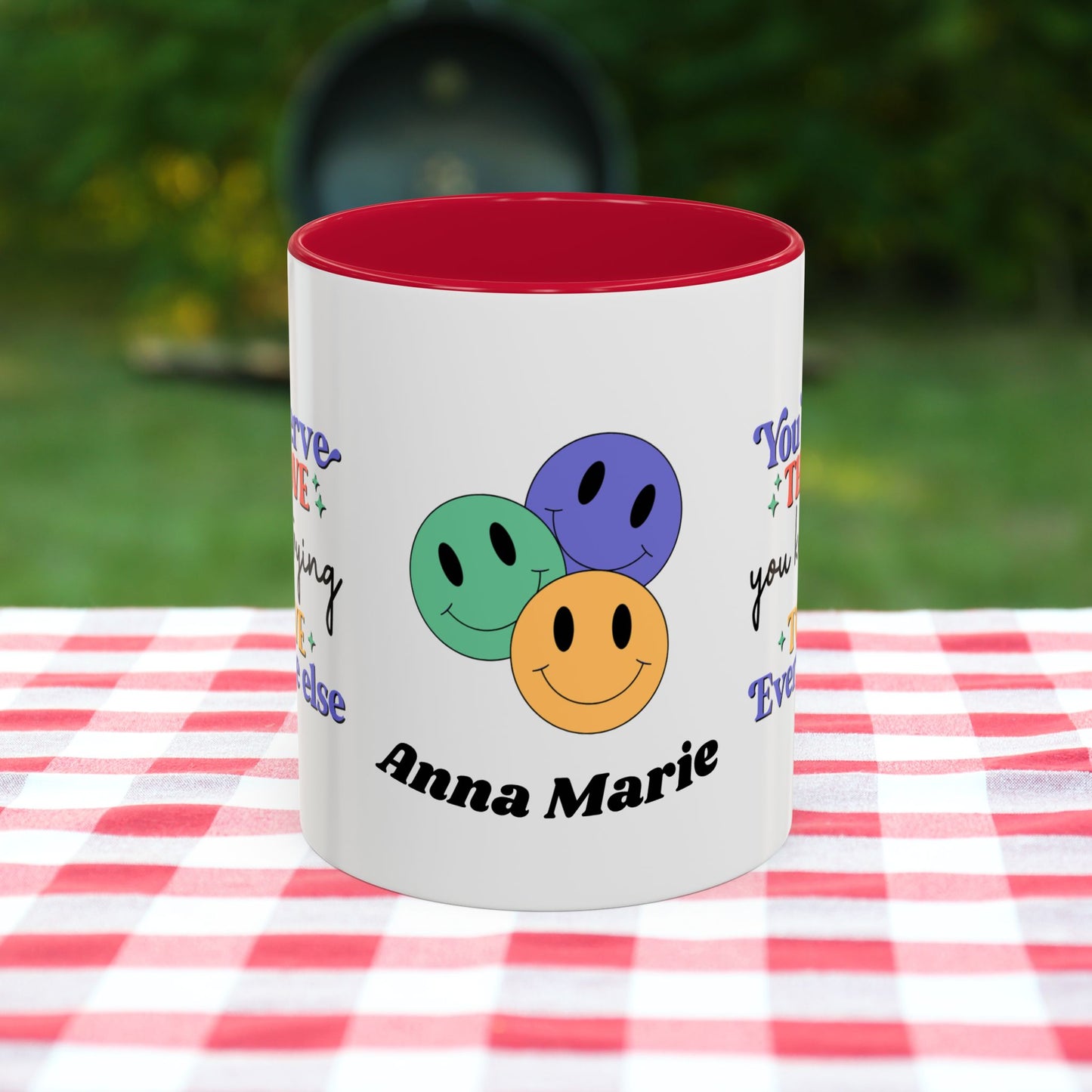 You Deserve the Love You Keep Trying to Give Everyone Else - Custom Retro Self-Care Mug for Emotional Wellness