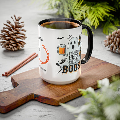 I'm Just Here for the Boos - Personalized Halloween Mug for Beer Lovers & Halloween Humor
