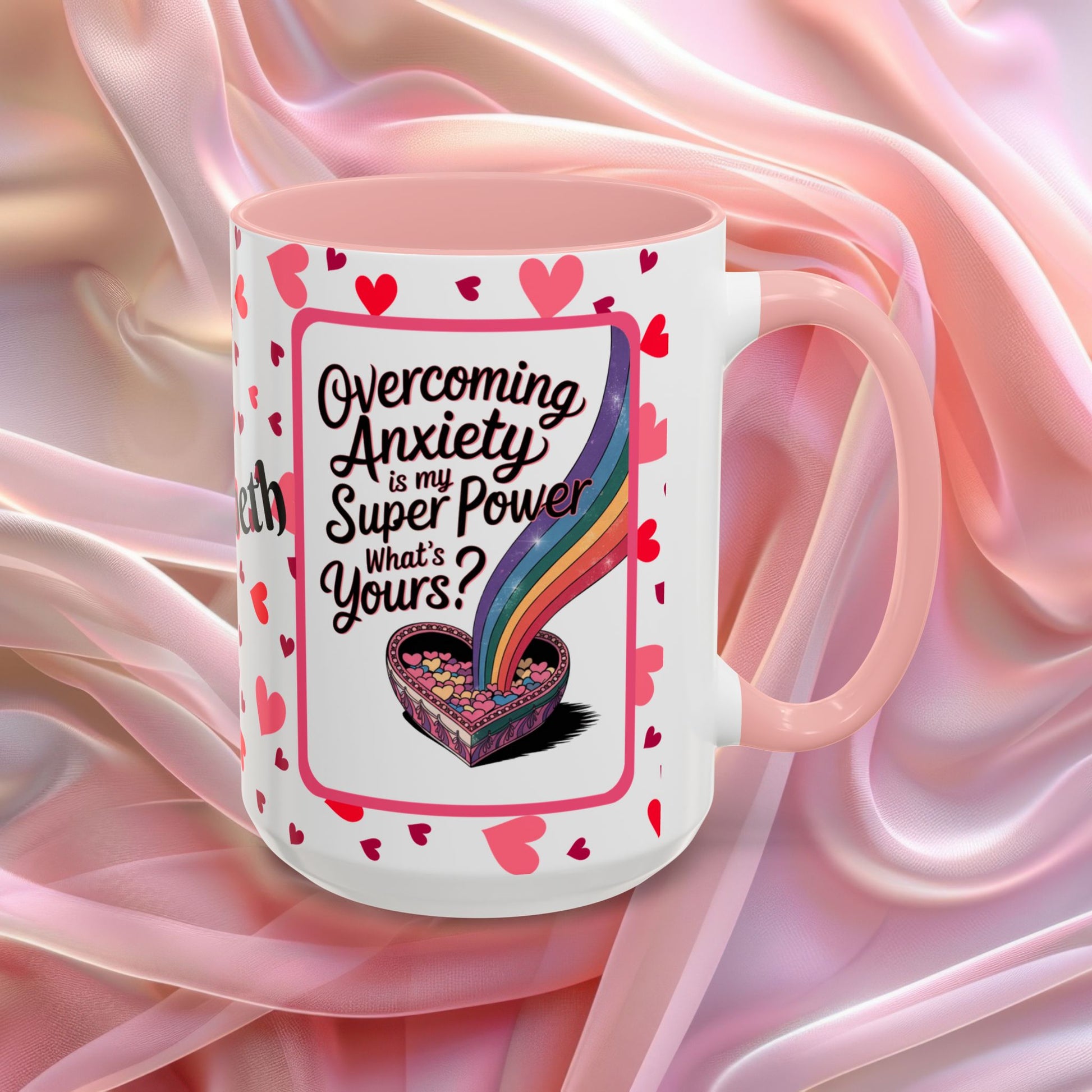 Overcoming Anxiety Valentines mug with soothing affirmation, Valentine coffee cup for reassurance