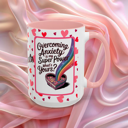 Overcoming Anxiety Valentines mug with soothing affirmation, Valentine coffee cup for reassurance