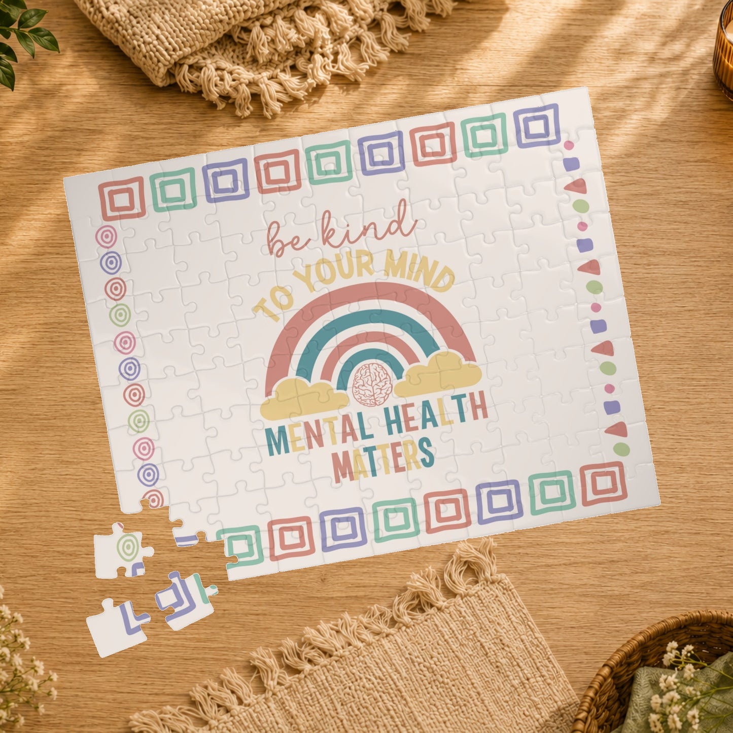Be Kind to Your Mind - Mental Health Matters Affirmation Puzzle Gift for Survivors and Puzzle Lovers