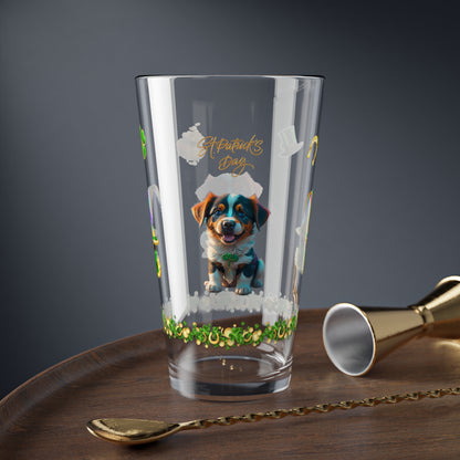Shamrock Snuggles: Mindful St. Patrick's Day 16oz Pint Glasses - Festive Design for Positivity & Wellness