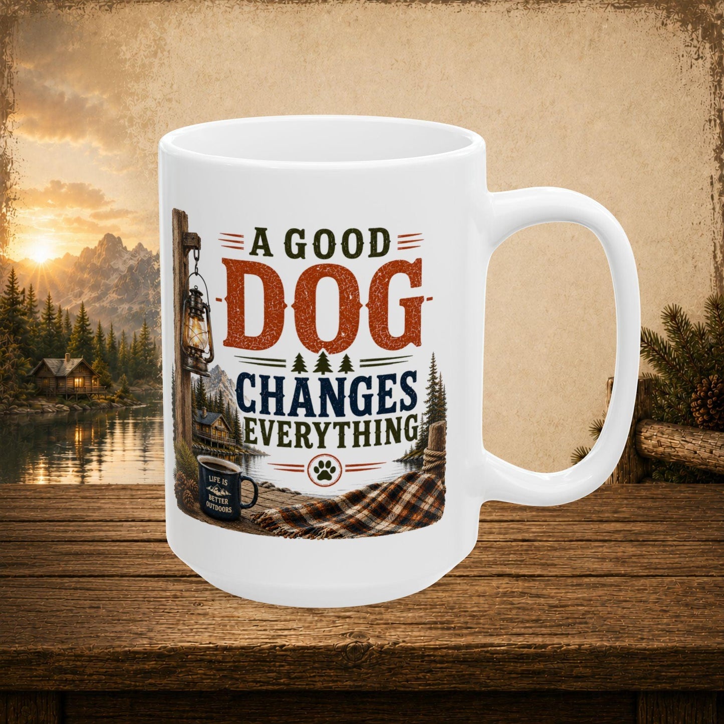 Shop our premium a good dog changes everything mug from MySisterIsASurvivor.