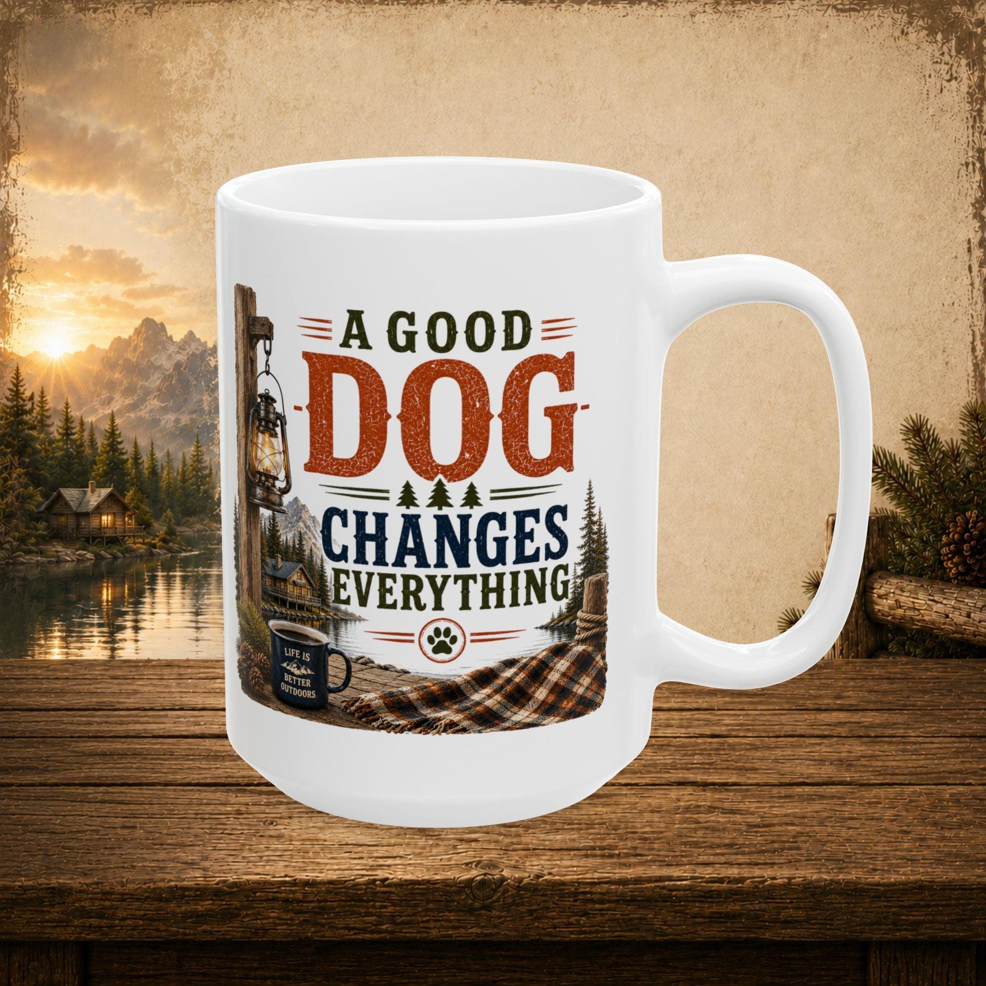 Shop our premium a good dog changes everything mug from MySisterIsASurvivor.