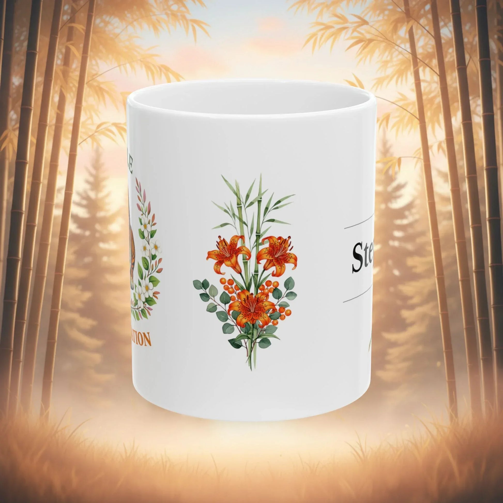 Shop our premium gentle determination tiger mug from MySisterIsASurvivor.