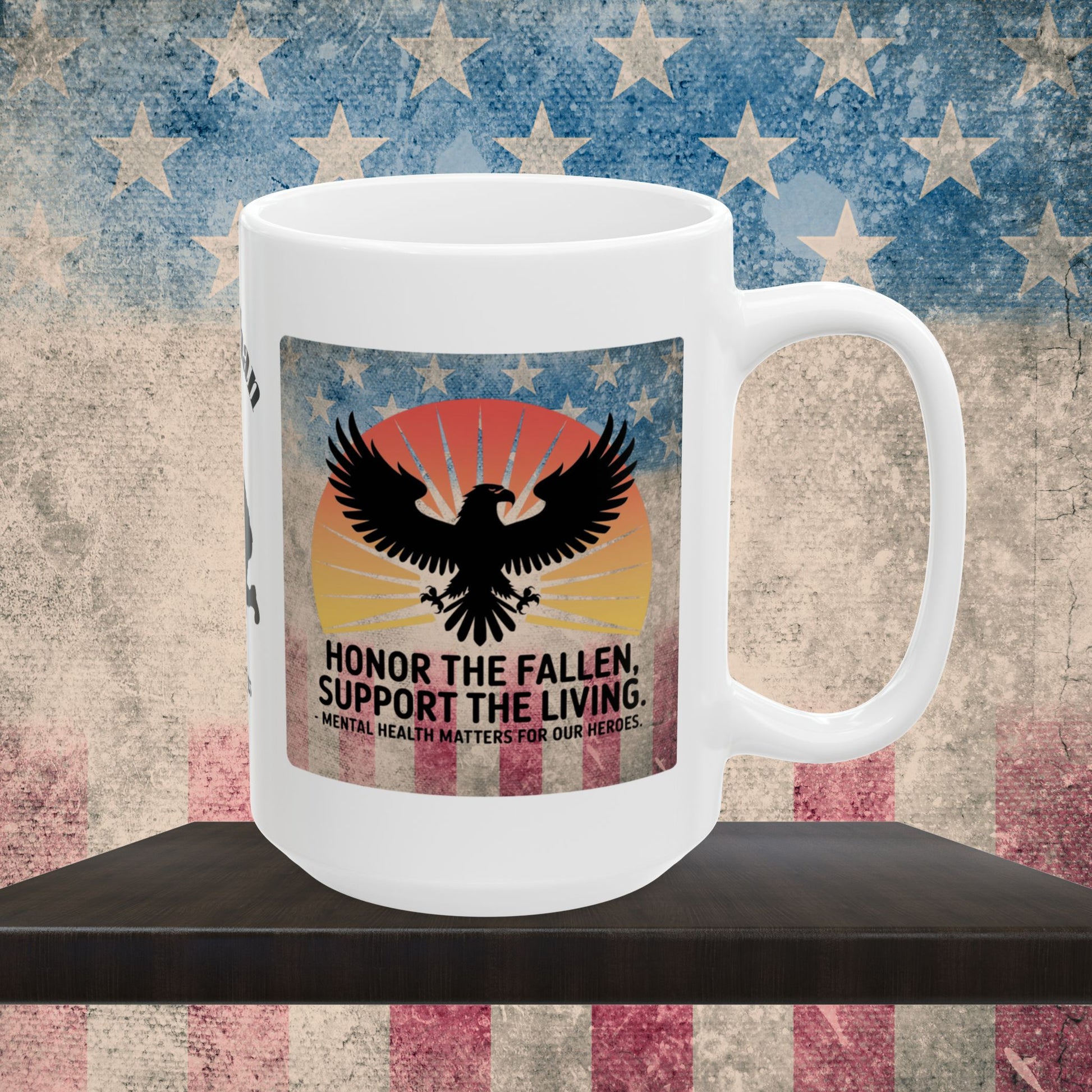 Personalized Memorial Day Mug - "Honor The Fallen, Support The Living" PTSD Support Tribute