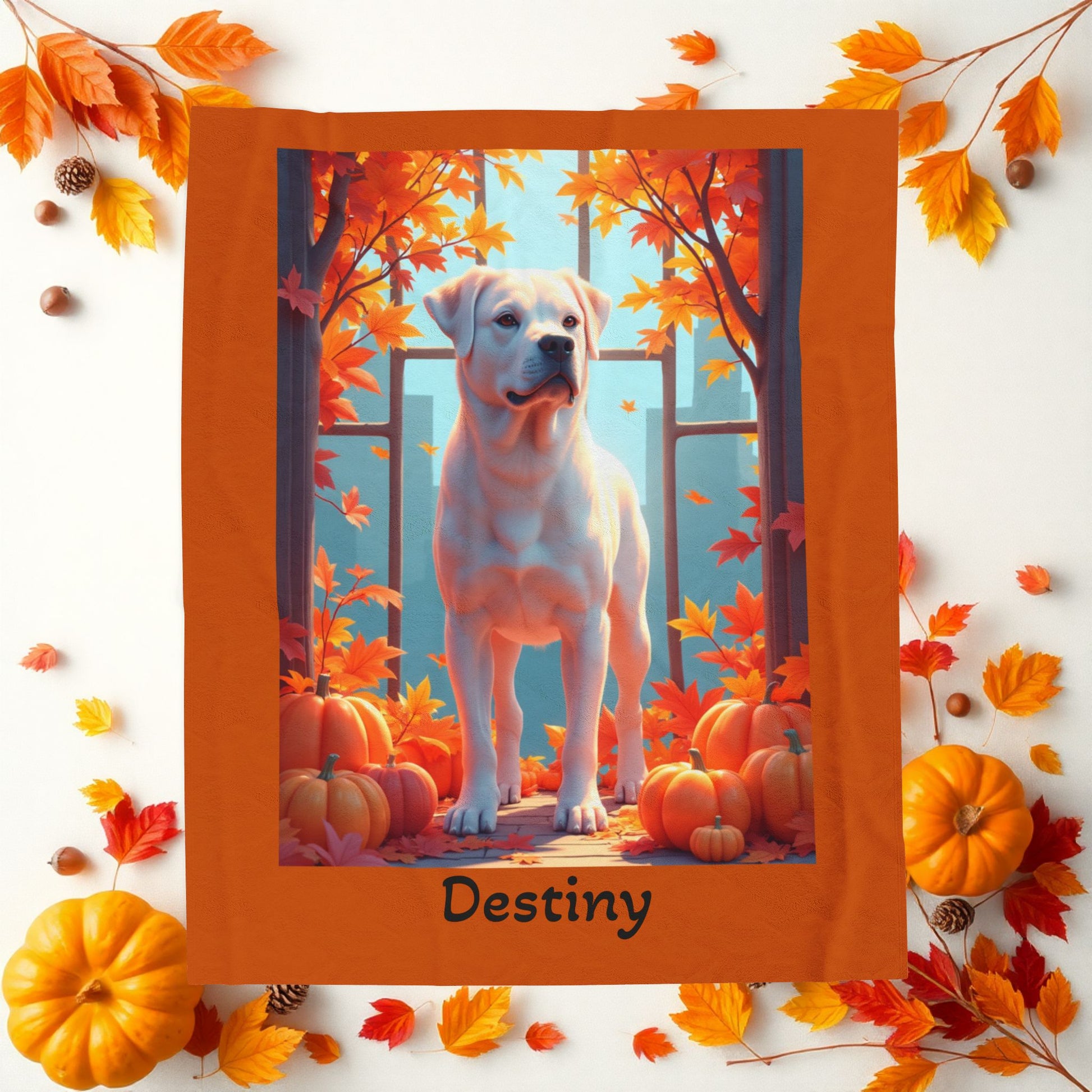 White Rottweiler velveteen plush blanket, plush personalized dog throw for Rottie parents - MySisterIsASurvivor