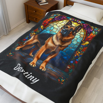 German Shepherd Black & Tan Coat Blanket, Artistic Dog Throw, Personalized Gift for Pet Lovers