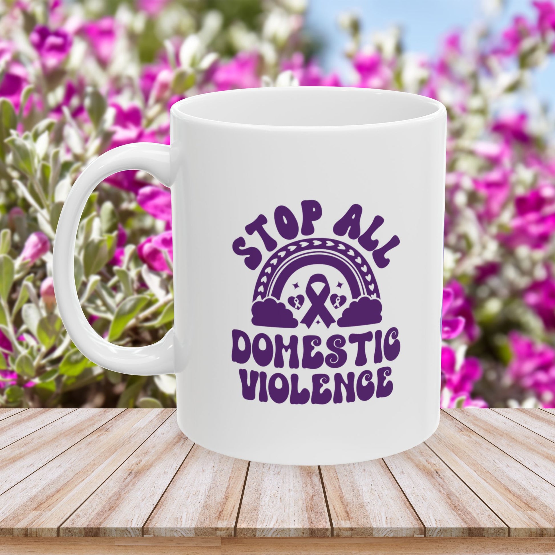 Stop All Domestic Violence Ceramic Mug - Support & Awareness